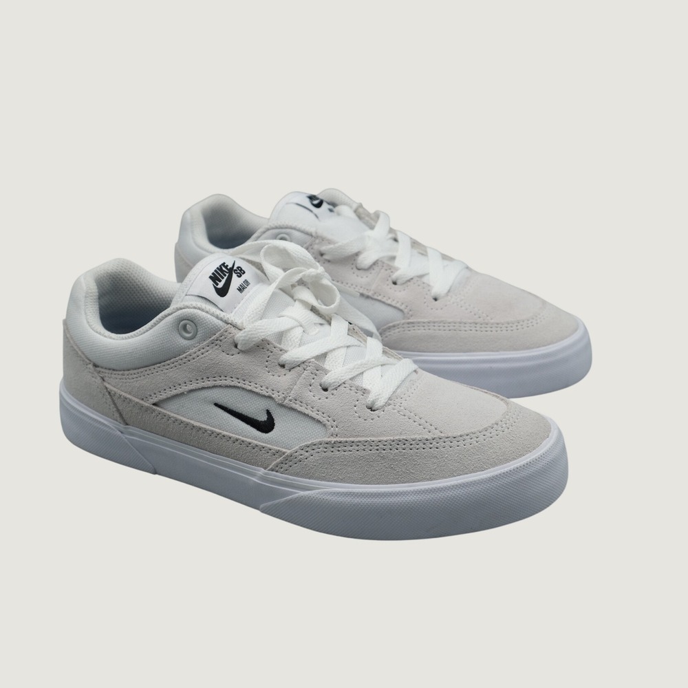 Nike SB Malor Sneakers Men 6 Women 7.5 White Suede Low Top Skate Shoe FV6064-101
